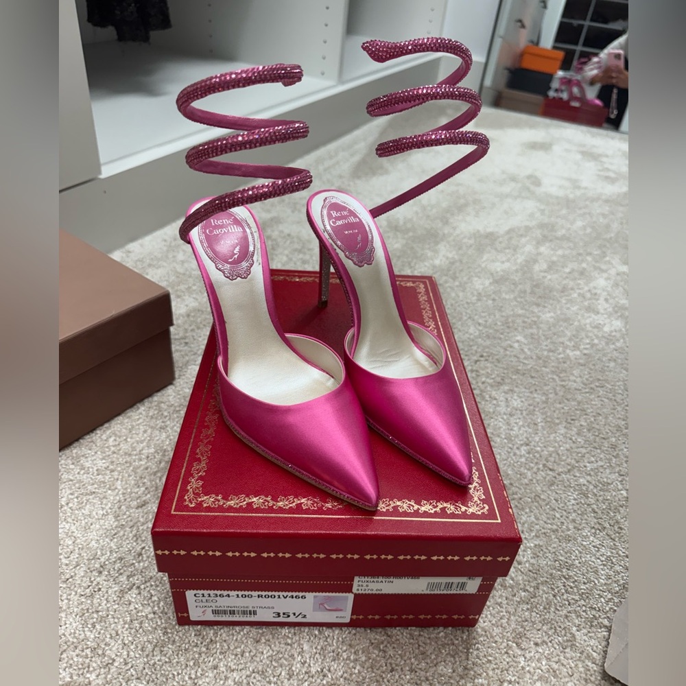 Rene Caovilla Pink Heels Elegant Statement Shoes